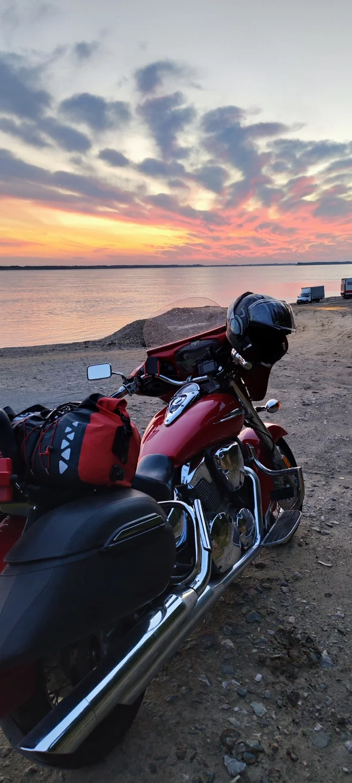 Moto sunset - My, Moto, Sunset, The photo, Longpost