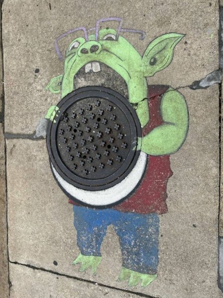 Cookie - Cookies, Monster, Sewer hatch, Graffiti, Street art