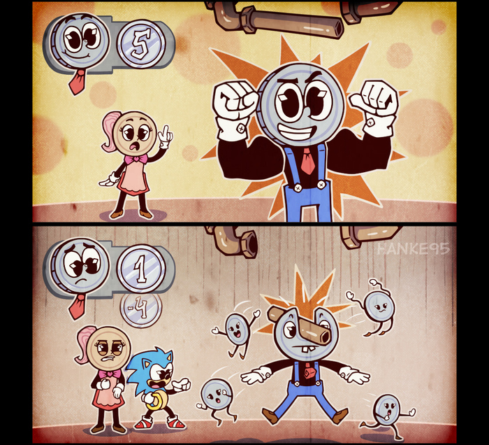 Насмотрелся Cuphead и в голову пришла идея для такой небольшой серии рисунков Рисунок, Цифровой рисунок, Digital, Длиннопост, Cuphead