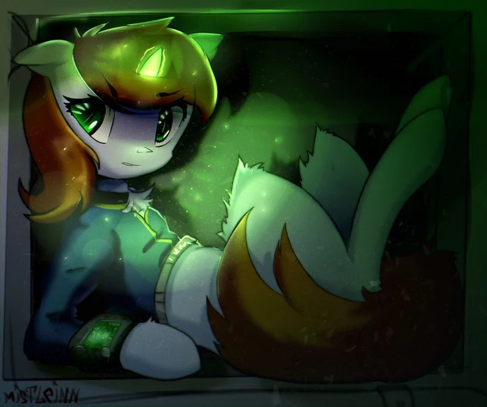 Small, but remote! - My little pony, Littlepip, Original character, Fallout: Equestria, MLP Lesbian