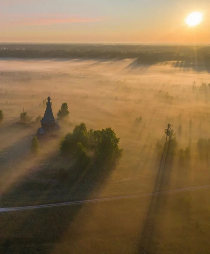 Исчезнувшее селo в Архангельской области - Фотография, Деревня, Дом, Природа, Туман, Рассвет, Красота природы, Закат, Природа России, Красота