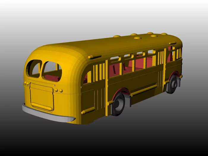 Soviet Bus ZiS-155 3d printer model in scale 1:87 (H0) - My, Zis, Bus, Hobby, 3D modeling, 3D печать, Rhinoceros3d, Needlework with process, Longpost