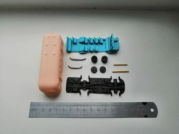 Soviet Bus ZiS-155 3d printer model in scale 1:87 (H0) - My, Zis, Bus, Hobby, 3D modeling, 3D печать, Rhinoceros3d, Needlework with process, Longpost