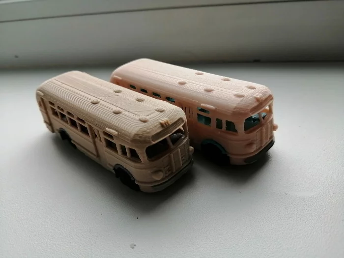 Soviet Bus ZiS-155 3d printer model in scale 1:87 (H0) - My, Zis, Bus, Hobby, 3D modeling, 3D печать, Rhinoceros3d, Needlework with process, Longpost