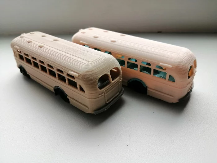 Soviet Bus ZiS-155 3d printer model in scale 1:87 (H0) - My, Zis, Bus, Hobby, 3D modeling, 3D печать, Rhinoceros3d, Needlework with process, Longpost