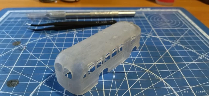 Soviet Bus ZiS-155 3d printer model in scale 1:87 (H0) - My, Zis, Bus, Hobby, 3D modeling, 3D печать, Rhinoceros3d, Needlework with process, Longpost