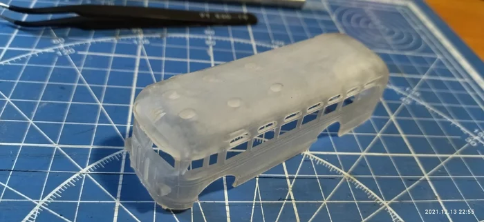 Soviet Bus ZiS-155 3d printer model in scale 1:87 (H0) - My, Zis, Bus, Hobby, 3D modeling, 3D печать, Rhinoceros3d, Needlework with process, Longpost
