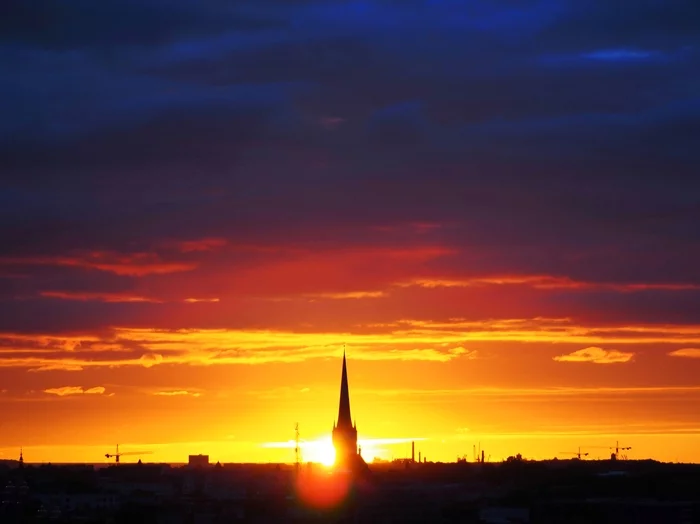 Sunset #8 - My, Baltics, Estonia, Sky, Landscape, Sunset, Battle of sunsets, Evening, Summer, Town, Tallinn, The photo