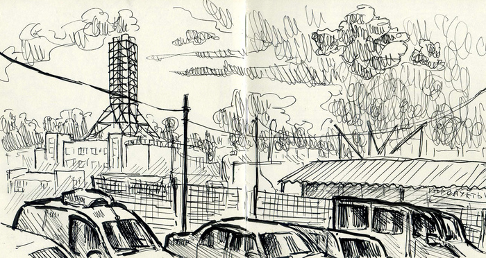 Мурино Рисунок, Набросок, Рисование, Арт, Тушь, Мурино, Девяткино, Санкт-Петербург, Застройка, Скетч, Длиннопост