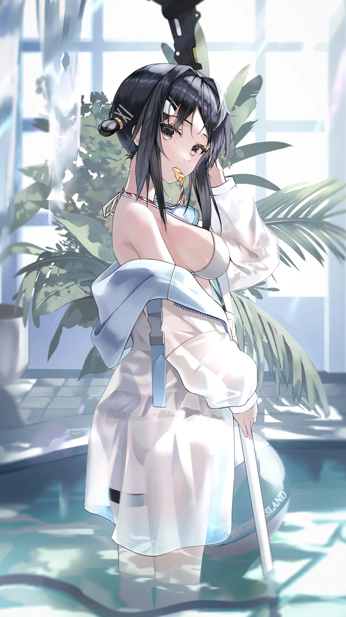 La Pluma - Anime art, Anime, La Pluma, Arknights, Swimsuit