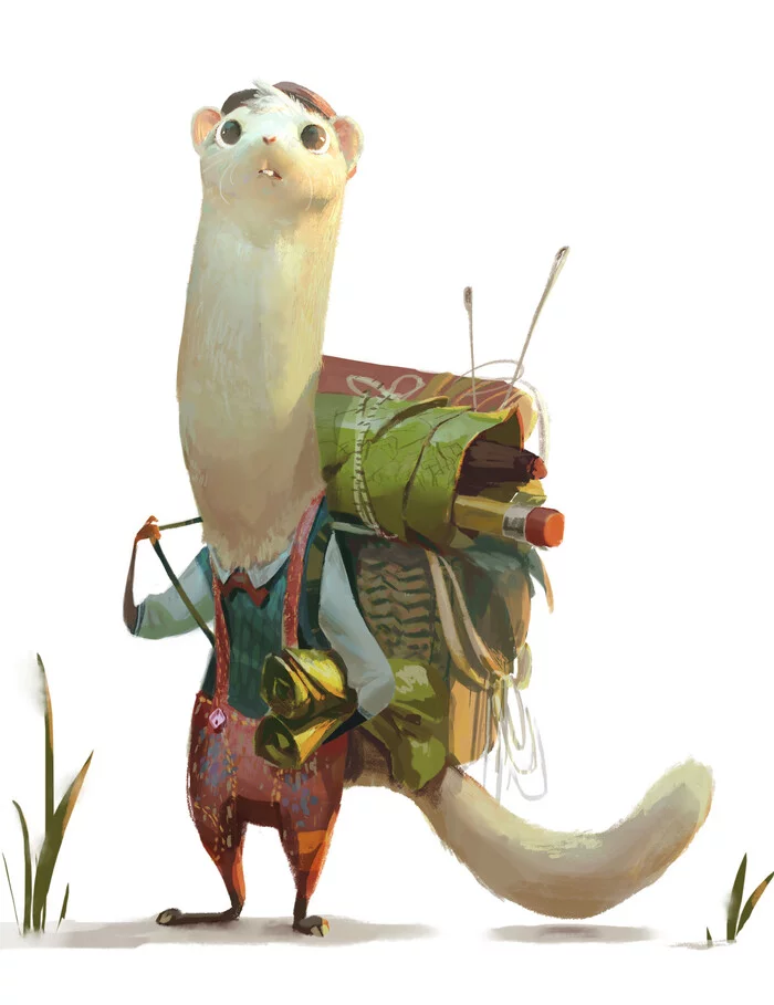 Hi My Name is Mink - Art, Artstation, Animals, Weasel