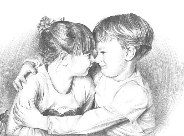 Children's portraits made with pencils - My, Creation, Painting, Drawing, Portrait, Children, Longpost, Pencil drawing