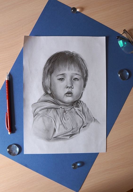 Children's portraits made with pencils - My, Creation, Painting, Drawing, Portrait, Children, Longpost, Pencil drawing