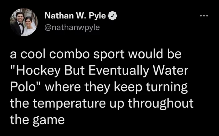 Moreover, it would be forbidden to remove the skates ... - Hockey, Water polo, Sport, Temperature, Twitter, Screenshot