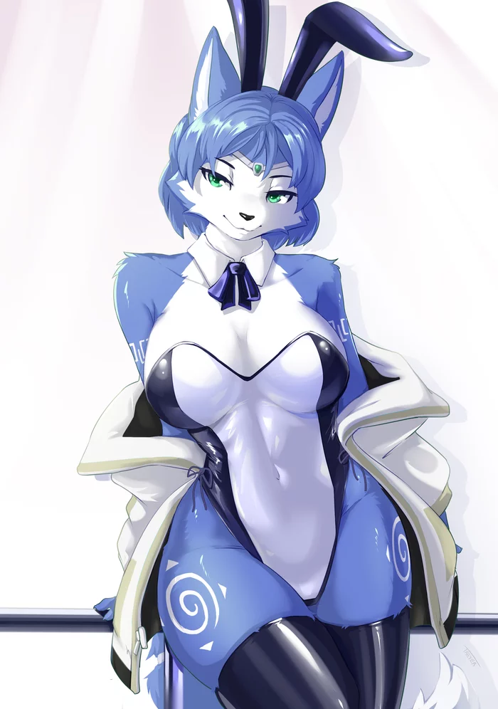 Krystal - NSFW, Furry, Anthro, Art, Furry edge, Furry fox, Treyer, Krystal, Star fox