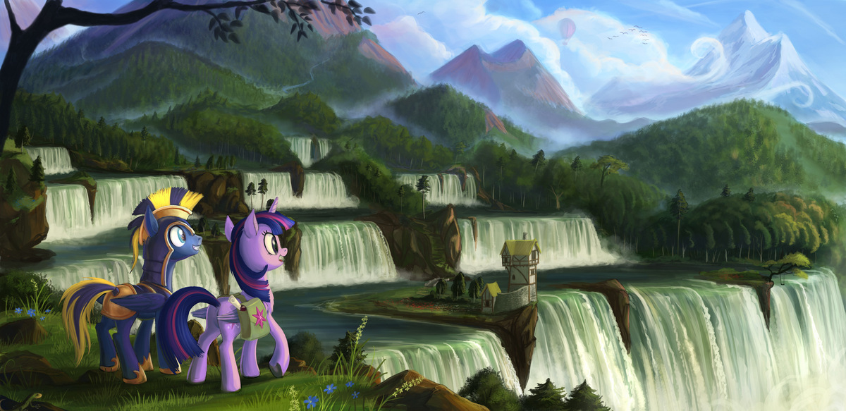 Сказка литл пони. МЛП радужные водопады. Эквестрия пейзаж. Пони пейзаж. МЛП пейзажи.
