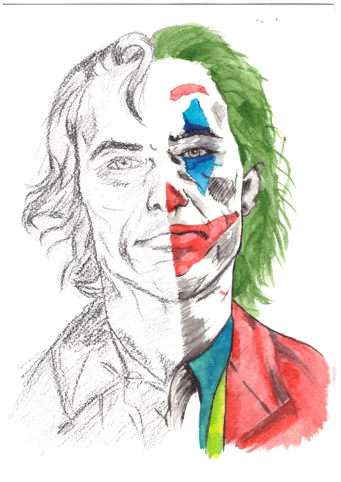 Joker - Images, Pencil drawing, Drawing, Colour pencils, Joker, Alien, Longpost