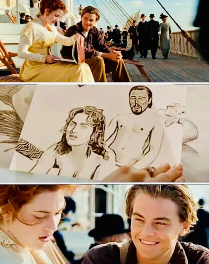 This attracted - Leonardo DiCaprio, Kate Winslet, Titanic, Movies, Screenshot