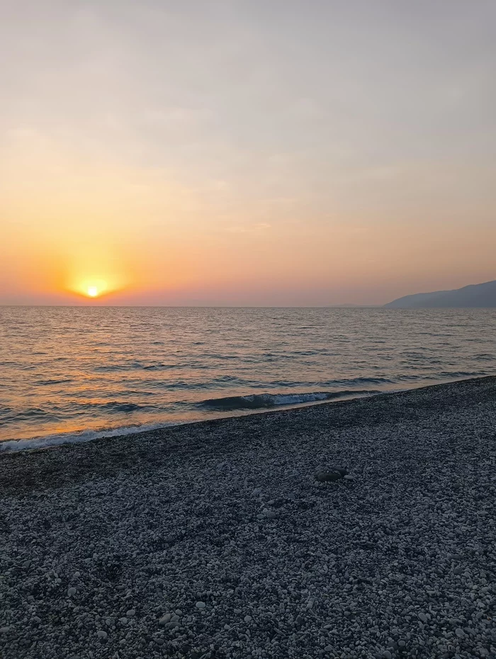 Закат Гагра - Моё, Черное море, Солнце, Закат, Абхазия, Гагра, Фото на тапок