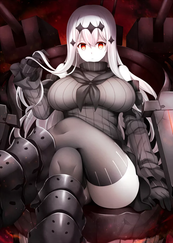 Aircraft Carrier Water Oni - Kantai collection, Abyssal, Aircraft Carrier Water Oni, Anime art, Anime
