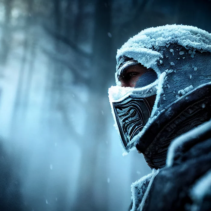 Midjourney. Sub-Zero - Моё, Midjourney, Нейронные сети, Арт, Mortal Kombat, Персонажи, Нуб сайбот, Длиннопост, Саб-Зиро