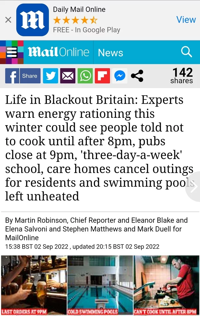 Daily Mail: Britons banned from cooking until 20:00 due to energy crisis - Text, Longpost, Daily mail, Great Britain, Economy, A crisis, Energy