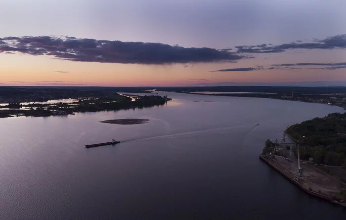 Beauty Kama - My, The photo, Canon, DJI mini 2, Quadcopter, Kama River, beauty of nature, Sunset, River, Aerial photography