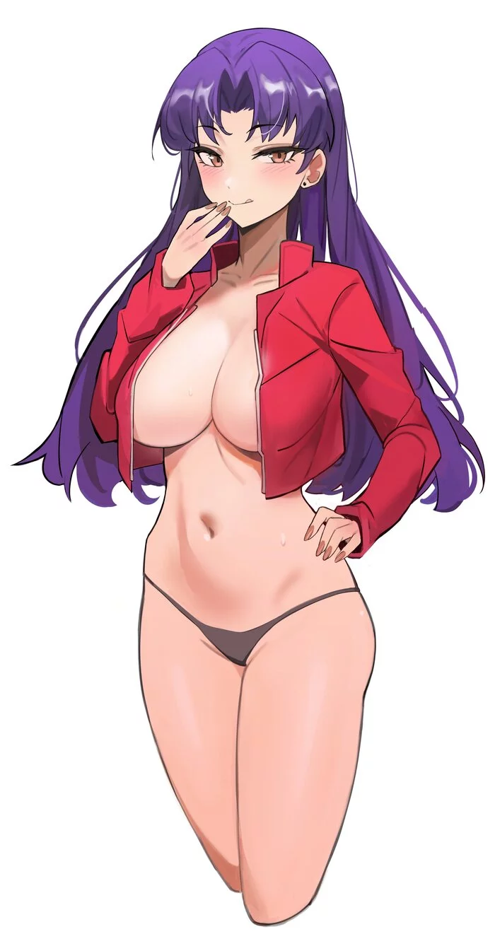 Misato - NSFW, Аниме, Anime Art, Арт, Девушки, Misato Katsuragi, Сиськи, Рисованная эротика, Evangelion