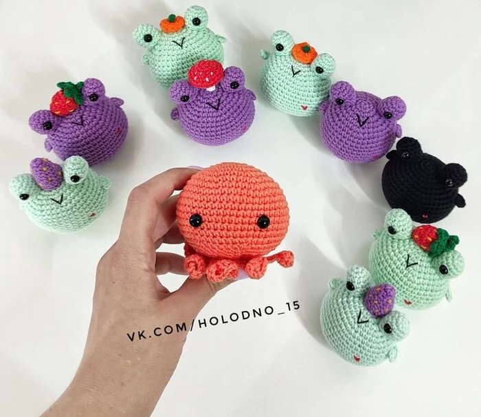 knitted mood - My, Friday tag is mine, Needlework without process, Amigurumi, Knitted toys, Crochet, Toad, Octopus, Toys, With your own hands