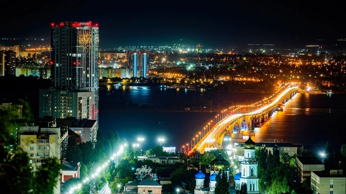 Night, Volga, Saratov, Engels, bridge... - Saratov, Engels city, Volga river, Bridge, The photo, Night, Longpost, Beautiful