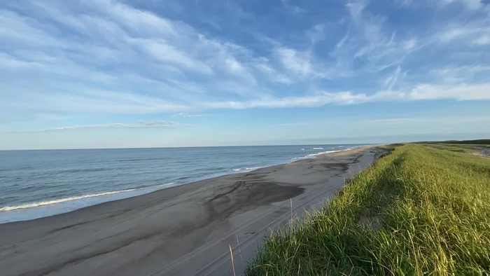 Sea of ??Okhotsk and sunset on Piltun Bay Sakhalin - My, Sakhalin, Travel across Russia, Sea, Beach, Video, Longpost, Sea of ??Okhotsk