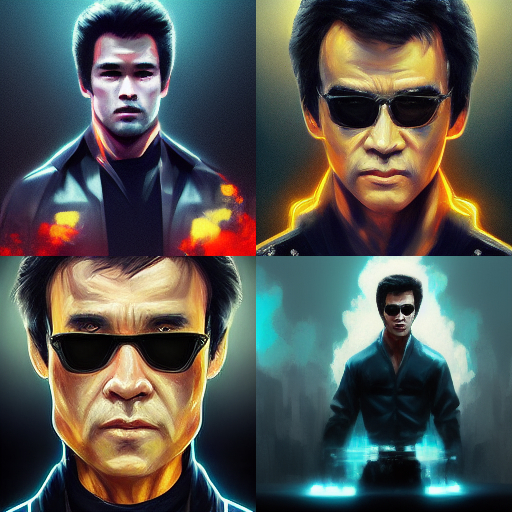 Bruce Lee as Terminator - My, Midjourney, Terminator, Bruce Lee, Нейронные сети, Computer graphics, Modern Art, Artificial Intelligence