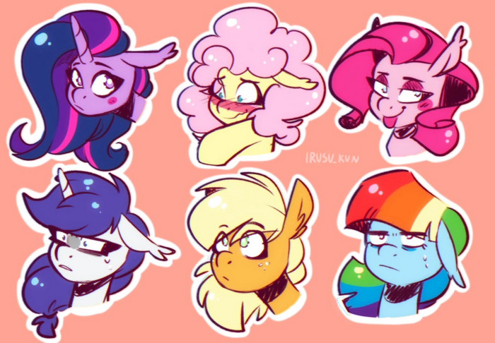  My Little Pony, Fluttershy, Twilight Sparkle, Rainbow Dash, Pinkie Pie, Applejack, Rarity, Irusu