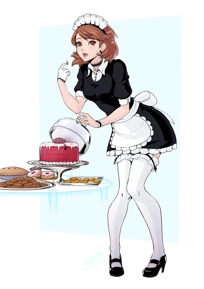 I will only try - Drawing, Girls, Housemaid, Sweets, Shin Megami Tensei, Persona 3, Art, Persona