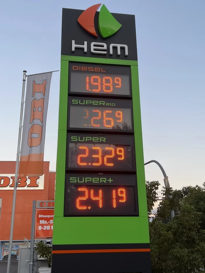 Germany fuel today - My, Germany, European Union, Fuel, Inflation, Prices, Petrol