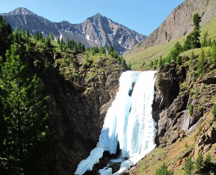 Shumak Mineral Springs - The photo, Mood, Good mood, Waterfall, Nature, wildlife, Beautiful, Positive, The rocks, The mountains, beauty of nature, beauty, Water, Ice, Mineral water