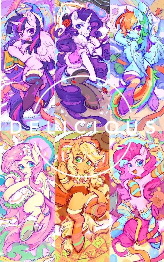 their different sides - My little pony, PonyArt, Twilight sparkle, Applejack, Spike, Rainbow dash, Rarity, Fluttershy, Longpost, Pinkie pie