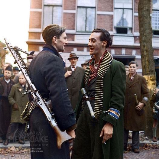 Dutch resistance fighters - The Second World War, Time, The photo, Colorization, Dutch, 1944
