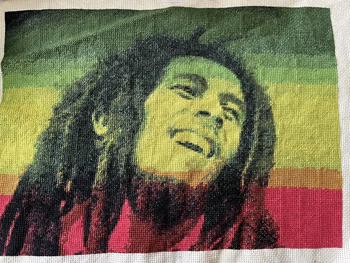 just finished - My, Bob Marley, Embroidery, Cross-stitch, Portrait, Needlework without process