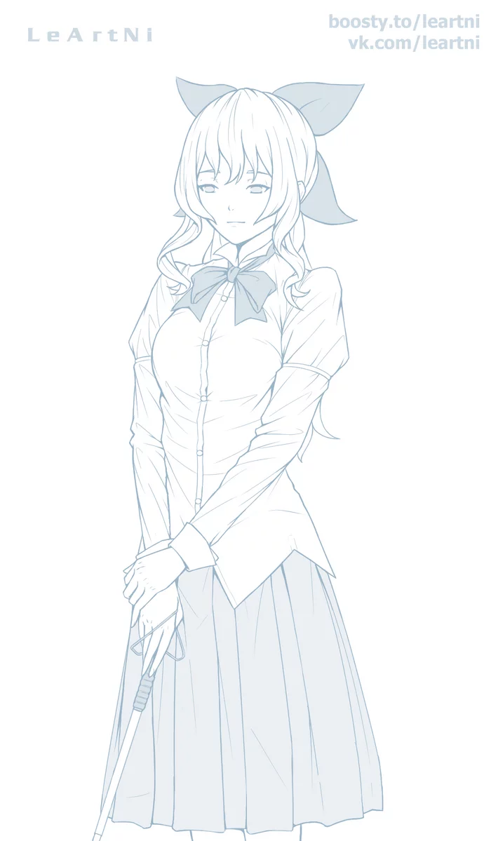 Lilly Satou (Katawa Shoujo) - Моё, Anime Art, Аниме, Девушки, Рисунок, Katawa Shoujo, Lilly Satou