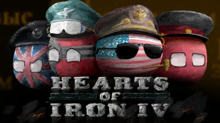 Hearts of Iron 4 [CountryBalls] - My, Polandball, Art, Digital, Countryballs, USA, England, the USSR, Germany, Hearts of Iron IV