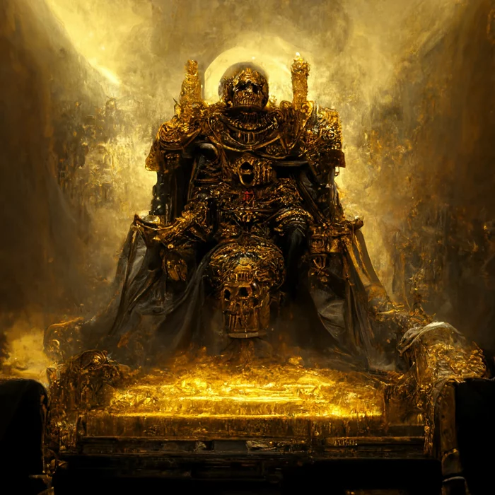 На волне постов Midjourney - Моё, Warhammer 40k, Midjourney, Horus Heresy, Длиннопост, Император человечества
