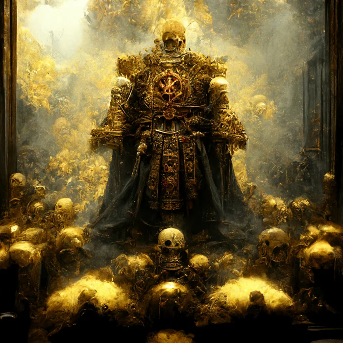 На волне постов Midjourney - Моё, Warhammer 40k, Midjourney, Horus Heresy, Длиннопост, Император человечества