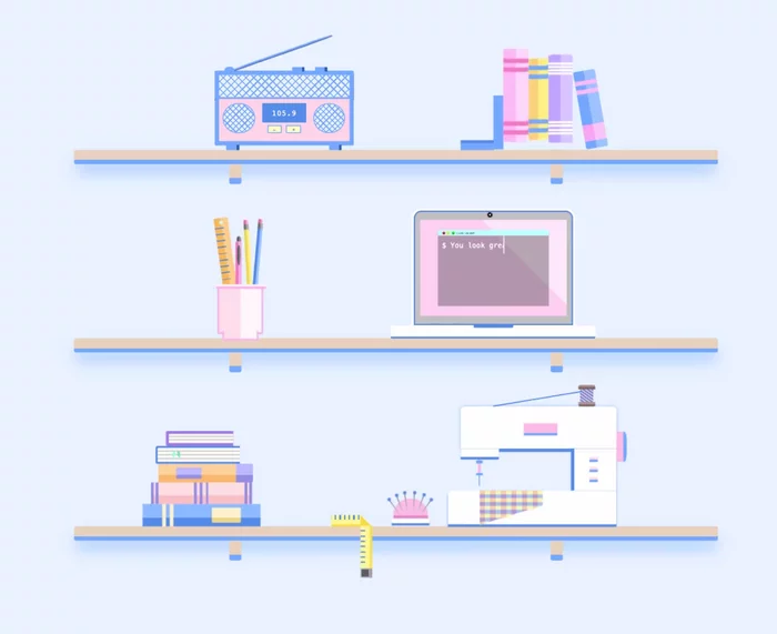 Animated shelf with things in CSS - My, Programming, IT, Web Programming, Web, Web development, CSS, Web design