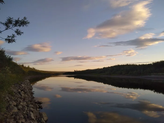 Sky in the river - My, River, North, Reflection, Sky, Clouds, beauty of nature