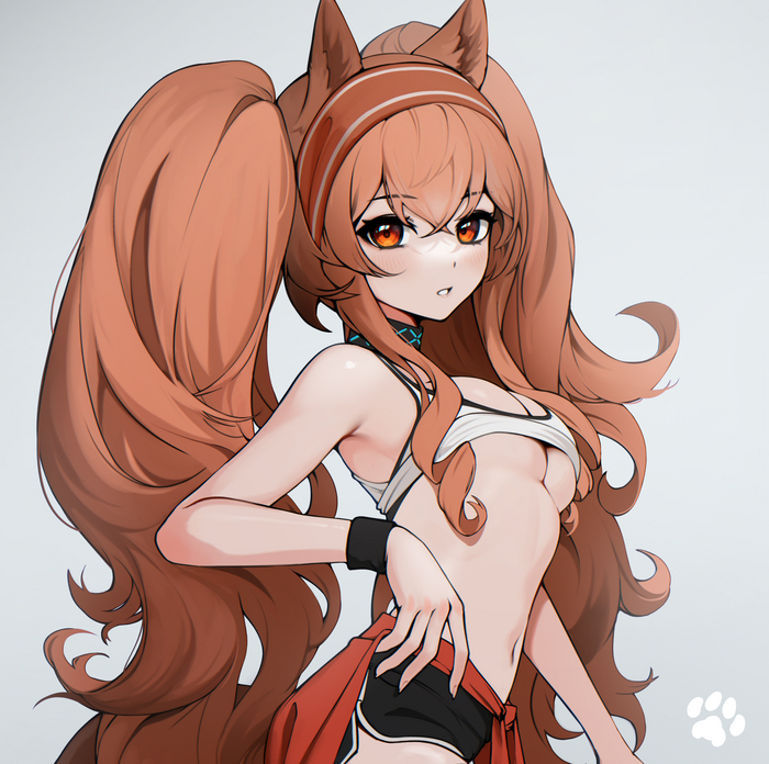 Angelina , Anime Art, Arknights, Angelina (Arknights), Animal Ears, Ett