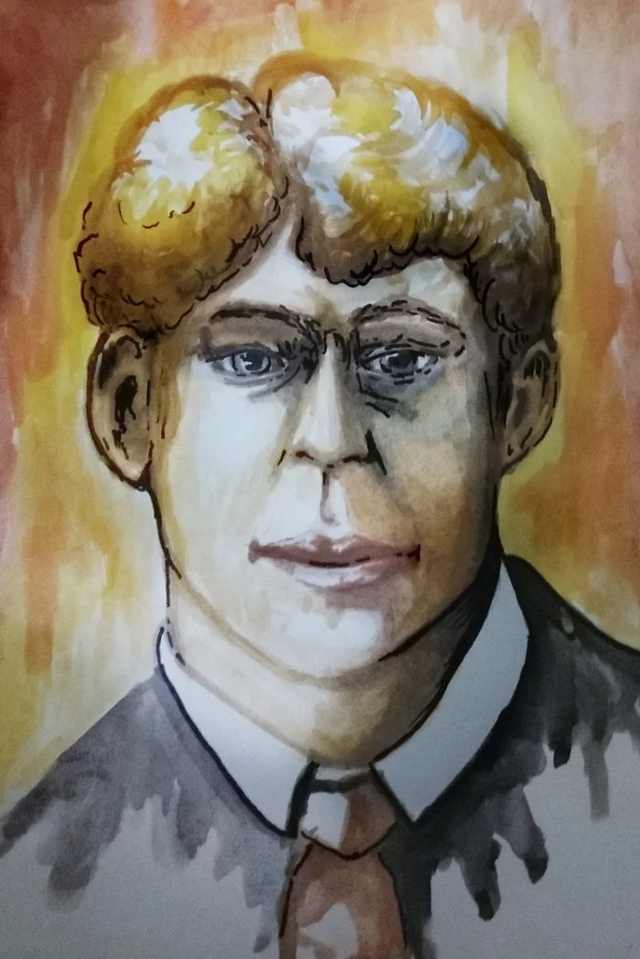 Portrait of Yesenin - My, Watercolor, Portrait, Sergey Yesenin, I want criticism, Longpost