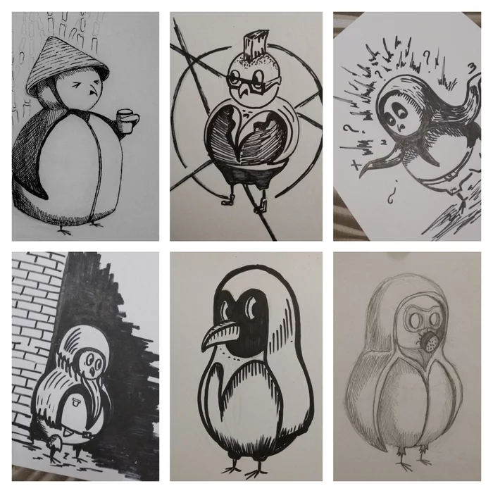 Some weird penguins - My, Penguins, Comics, Characters (edit), Drawing, Longpost