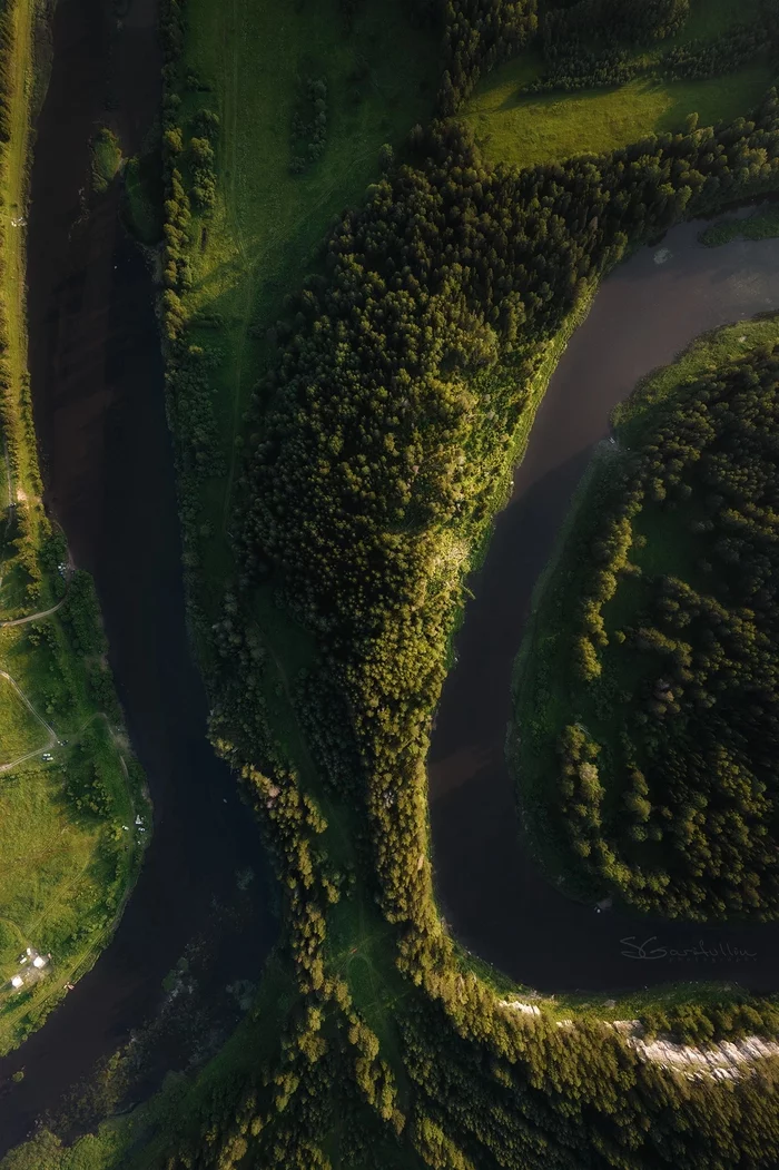 Chusovaya river - Chusovaya, Ural, River, The nature of Russia, Travel across Russia, Aerial photography, The photo