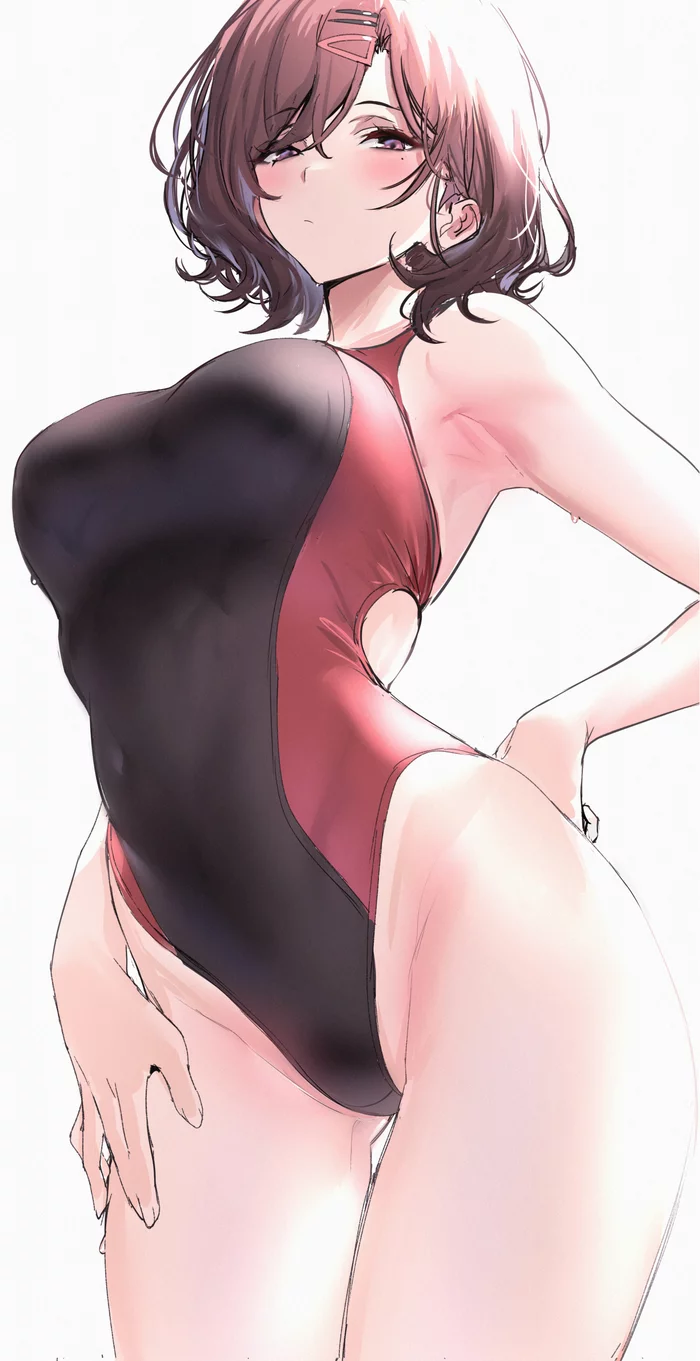 Higuchi Madoka - NSFW, Anime art, Anime, The idolmaster, Idolmaster shiny colors, Swimsuit, Madoka Higuchi